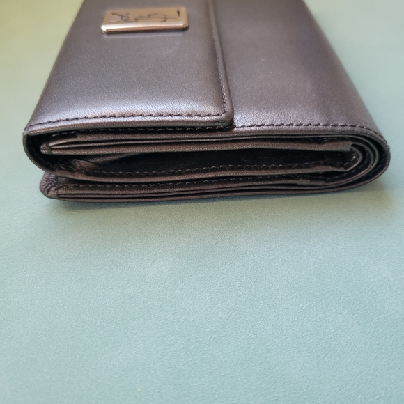 Yves Saint Laurent YSL Logo Plate Bi-Fold Wallet Leather Pewter Silver Hardware - Picture 8 of 12